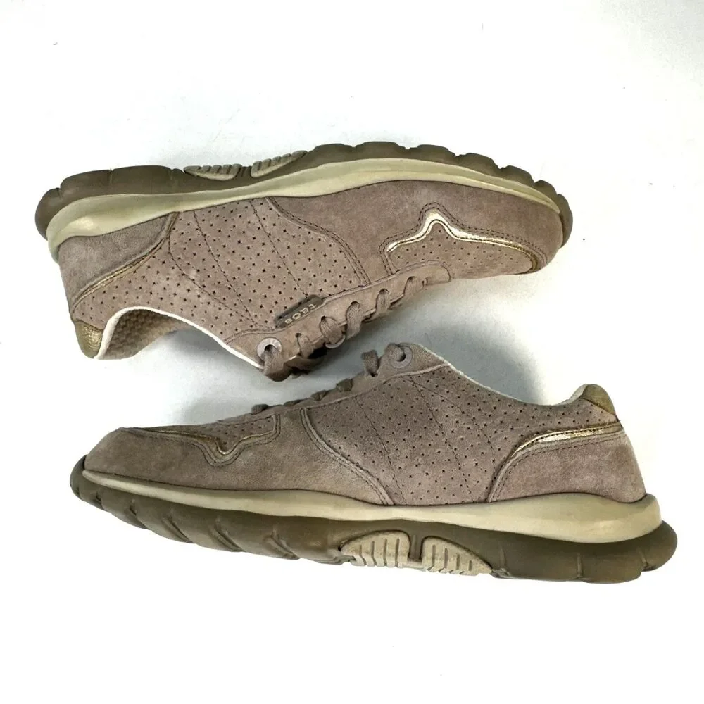 Taos Womens Lifestyle Tan Suede Comfort Cushioned Sneaker Shoes Size US 9.5